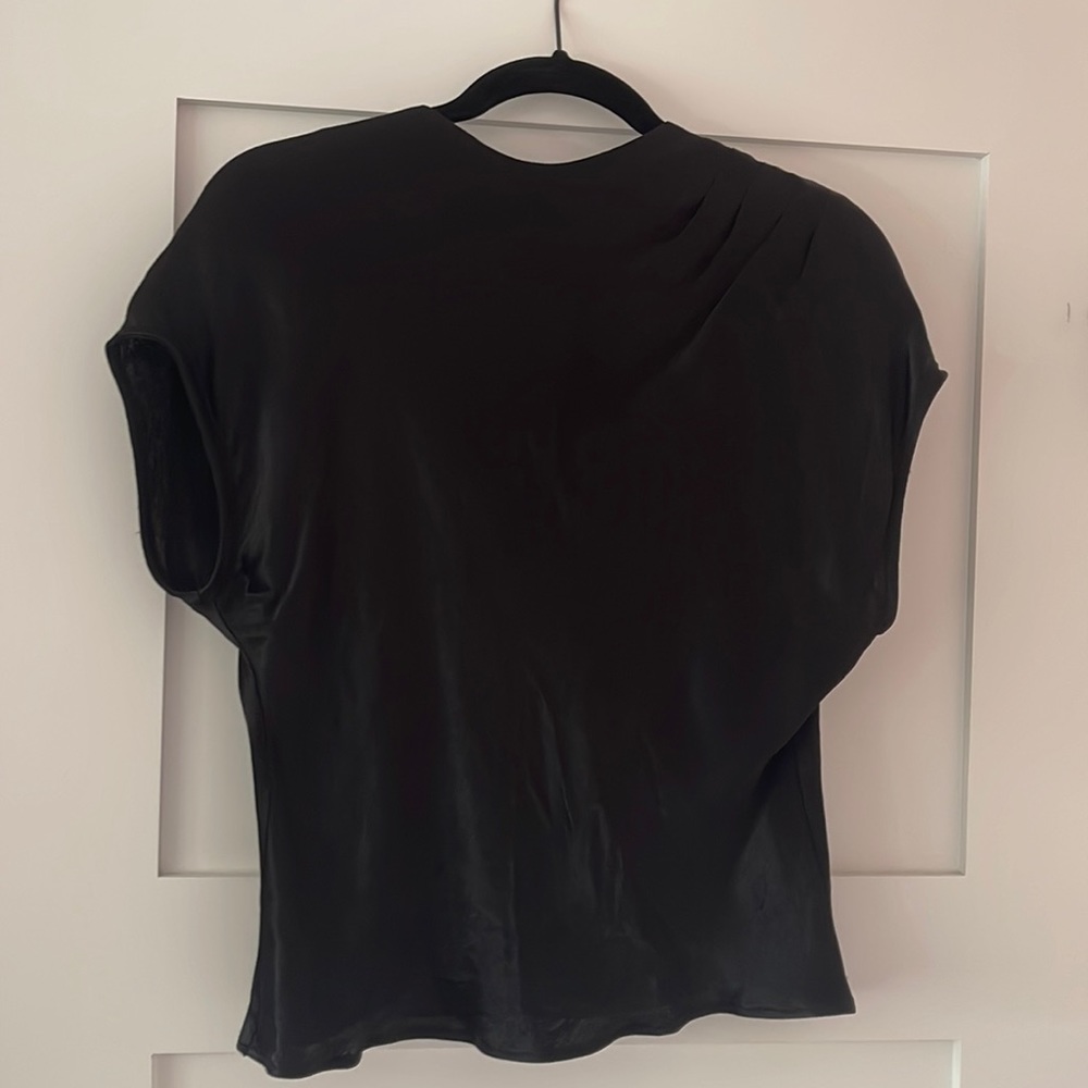 House of Foxy 1930s 1940s black liquid satin draped blouse vintage